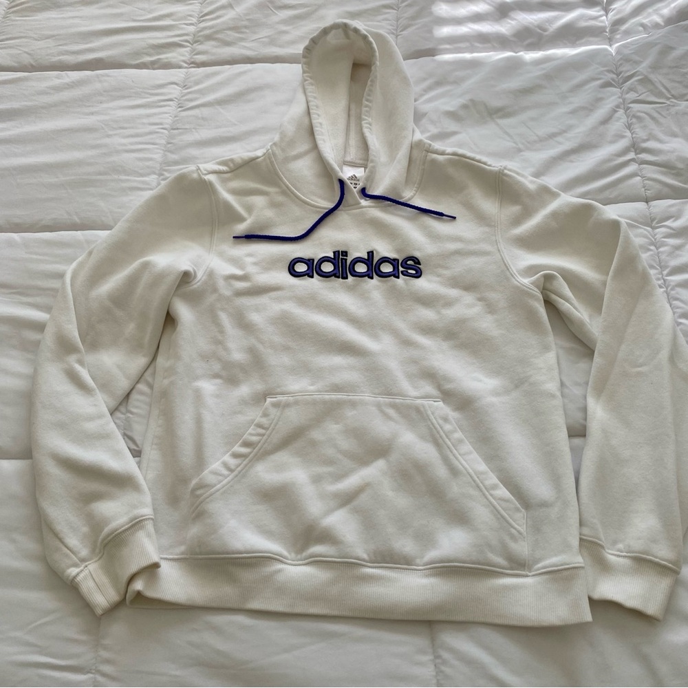 Adidas White Sweatshirt Embroidered